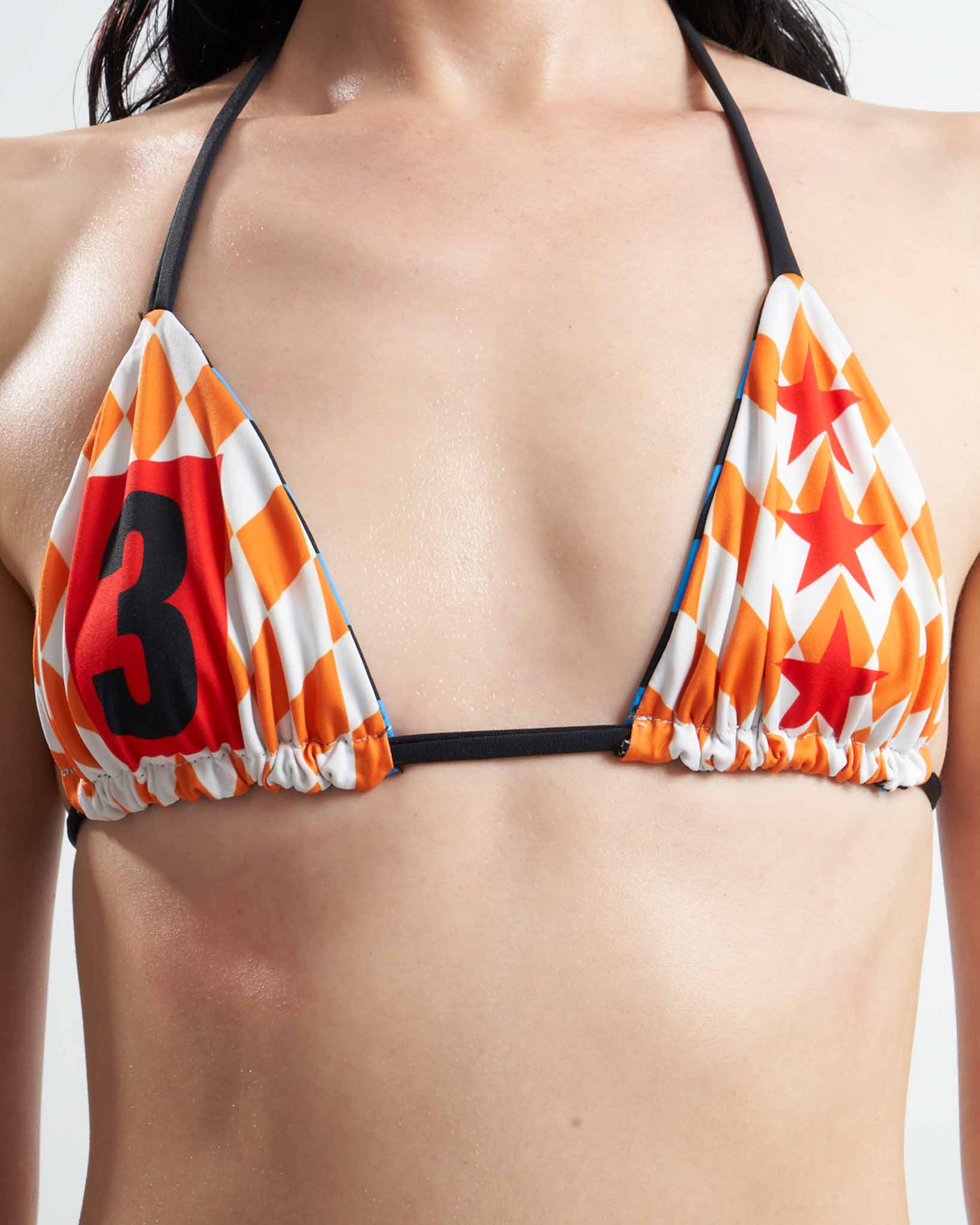 HORSE RACING REVERSIBLE BIKINI TOP